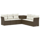 vidaXL Sofa Set 7 pcs Black Poly Rattan and Steel