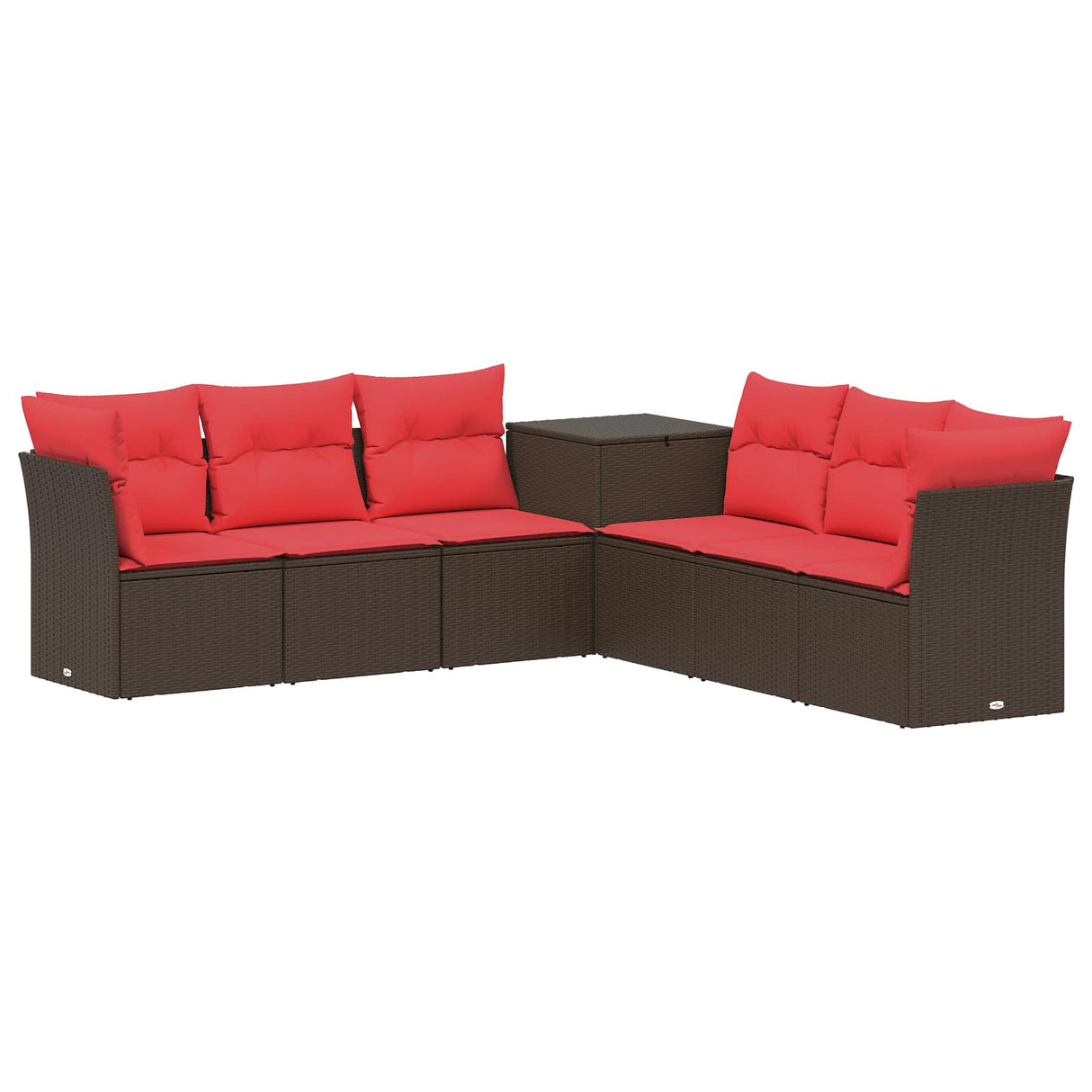 vidaXL Sofa Set 7 pcs Black Poly Rattan and Steel