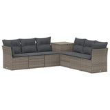 vidaXL Sofa Set 7 pcs Black Poly Rattan and Steel