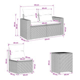vidaXL 7-Piece Sofa Set Black Poly Rattan and Steel