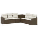 vidaXL 7-Piece Sofa Set Black Poly Rattan and Steel