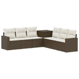 vidaXL 7-Piece Sofa Set Black Poly Rattan and Steel