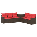 vidaXL 7-Piece Sofa Set Black Poly Rattan and Steel
