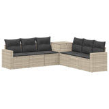 vidaXL 7-Piece Sofa Set Black Poly Rattan and Steel