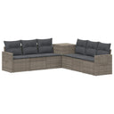 vidaXL Bankstel 7 pcs Zwart Poly Rattan en Staal