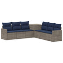vidaXL Bankstel 7 pcs Zwart Poly Rattan en Staal