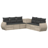 vidaXL Bankstel 7 pcs Zwart Poly Rattan en Staal
