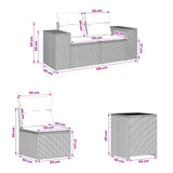 vidaXL Bankstel 7 pcs Zwart Poly Rattan en Staal