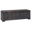 vidaXL Opbergbox 110 cm natuurlijk kubu rattan & massief mahoniehout wit