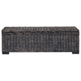 vidaXL Opbergbox 110 cm natuurlijk kubu rattan & massief mahoniehout wit