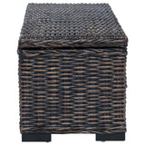 vidaXL Opbergbox 110 cm natuurlijk kubu rattan & massief mahoniehout wit