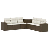 vidaXL Bankstel 7 pcs Zwart Poly Rattan en Staal