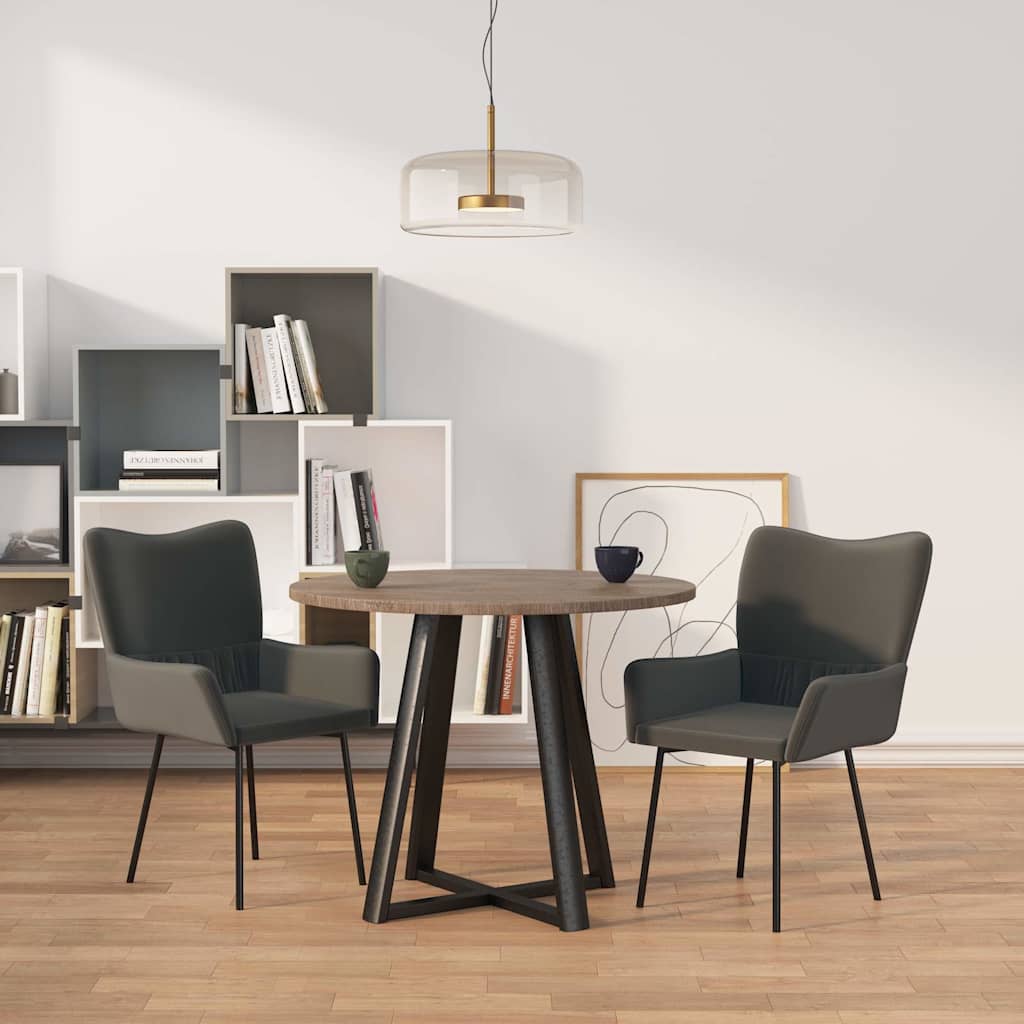 vidaXL Eetkamerstoelen 2 st fluweel donkergroen