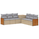 vidaXL Bankstel 7 pcs Zwart Poly Rattan en Staal