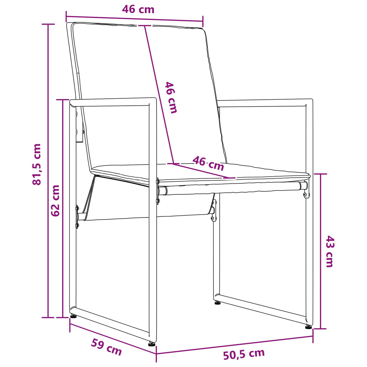 vidaXL Tuin Eettafel Set 5 pcs Zwart en Anthraciet 80 x 80 x 73 cm