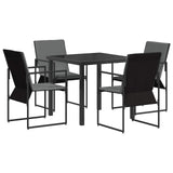 vidaXL Tuin Eettafel Set 5 pcs Zwart en Anthraciet 80 x 80 x 73 cm