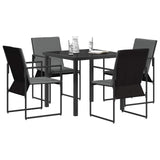 vidaXL Tuin Eettafel Set 5 pcs Zwart en Anthraciet 80 x 80 x 73 cm