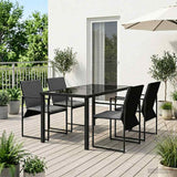vidaXL Tuin Eettafel Set 5 pcs Zwart en Anthraciet 80 x 80 x 73 cm