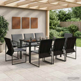 vidaXL Tuin Eettafel Set 5 pcs Zwart en Anthraciet 80 x 80 x 73 cm