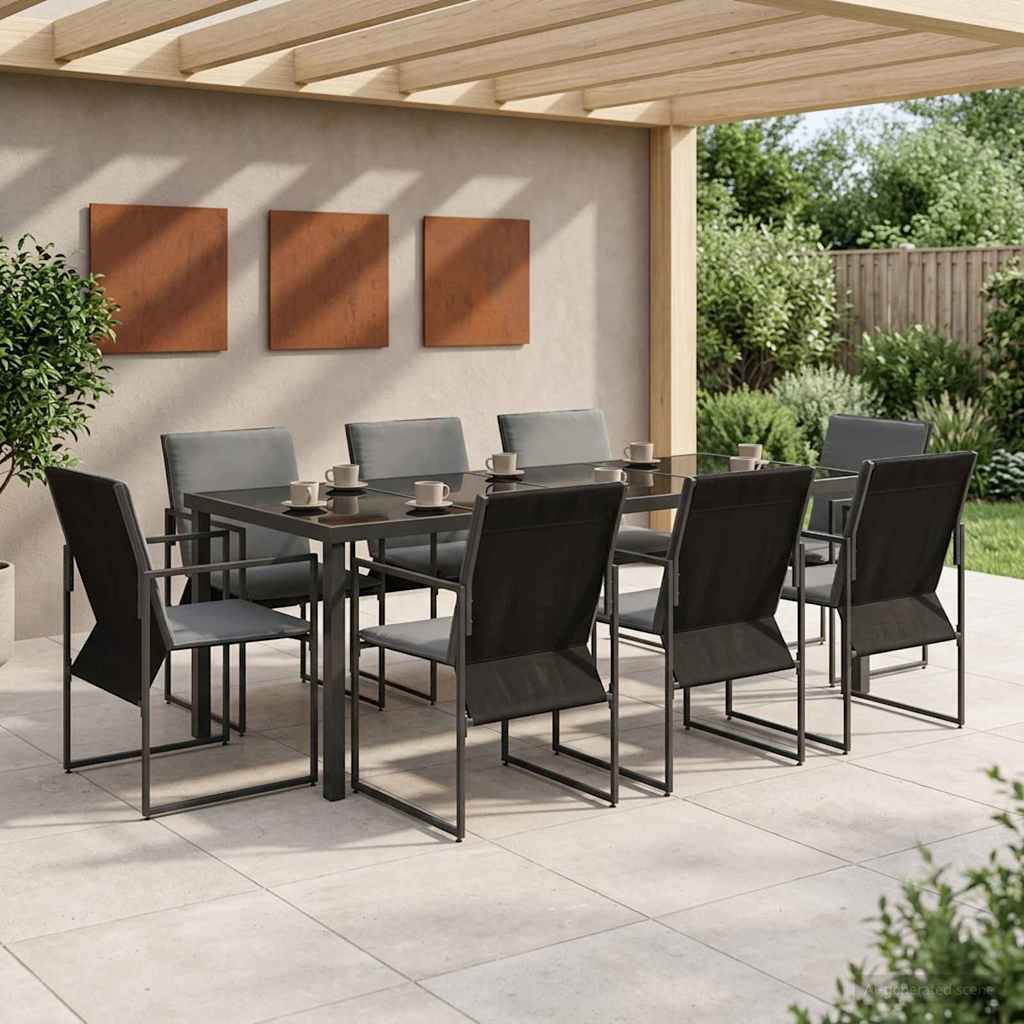 vidaXL Tuin Eettafel Set 5 pcs Zwart en Anthraciet 80 x 80 x 73 cm