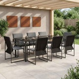 vidaXL Tuin Eettafel Set 5 pcs Zwart en Anthraciet 80 x 80 x 73 cm