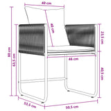 vidaXL Tuin Eettafel Set 5 pcs Zwart en Anthraciet 80 x 80 x 73 cm