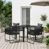 vidaXL Tuin Eettafel Set 5 pcs Zwart en Anthraciet 80 x 80 x 73 cm