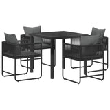 vidaXL Tuin Eettafel Set 5 pcs Zwart en Anthraciet 80 x 80 x 73 cm