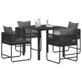 vidaXL Tuin Eettafel Set 5 pcs Zwart en Anthraciet 80 x 80 x 73 cm