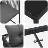 vidaXL Tuin Eettafel Set 5 pcs Zwart en Anthraciet 80 x 80 x 73 cm
