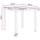 vidaXL Tuin Eettafel Set 5 pcs Zwart en Anthraciet 80 x 80 x 73 cm