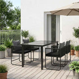 vidaXL Tuin Eettafel Set 5 pcs Zwart en Anthraciet 80 x 80 x 73 cm
