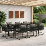 vidaXL Tuin Eettafel Set 5 pcs Zwart en Anthraciet 80 x 80 x 73 cm