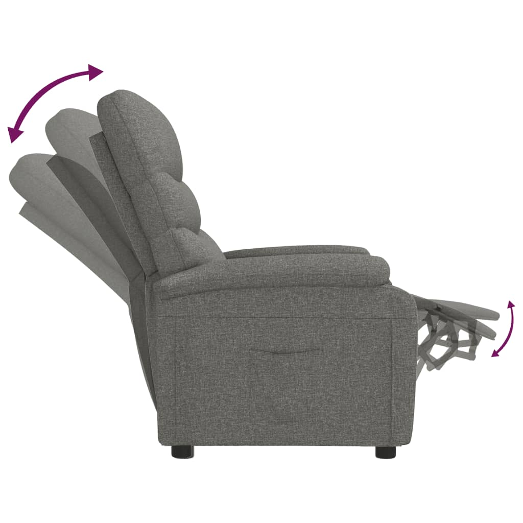 vidaXL Fauteuil verstelbaar stof lichtgrijs