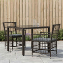 vidaXL Buiten Eettafel Set 3 st Zwart poly rattan