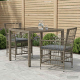 vidaXL Buiten Eettafel Set 3 st Zwart poly rattan