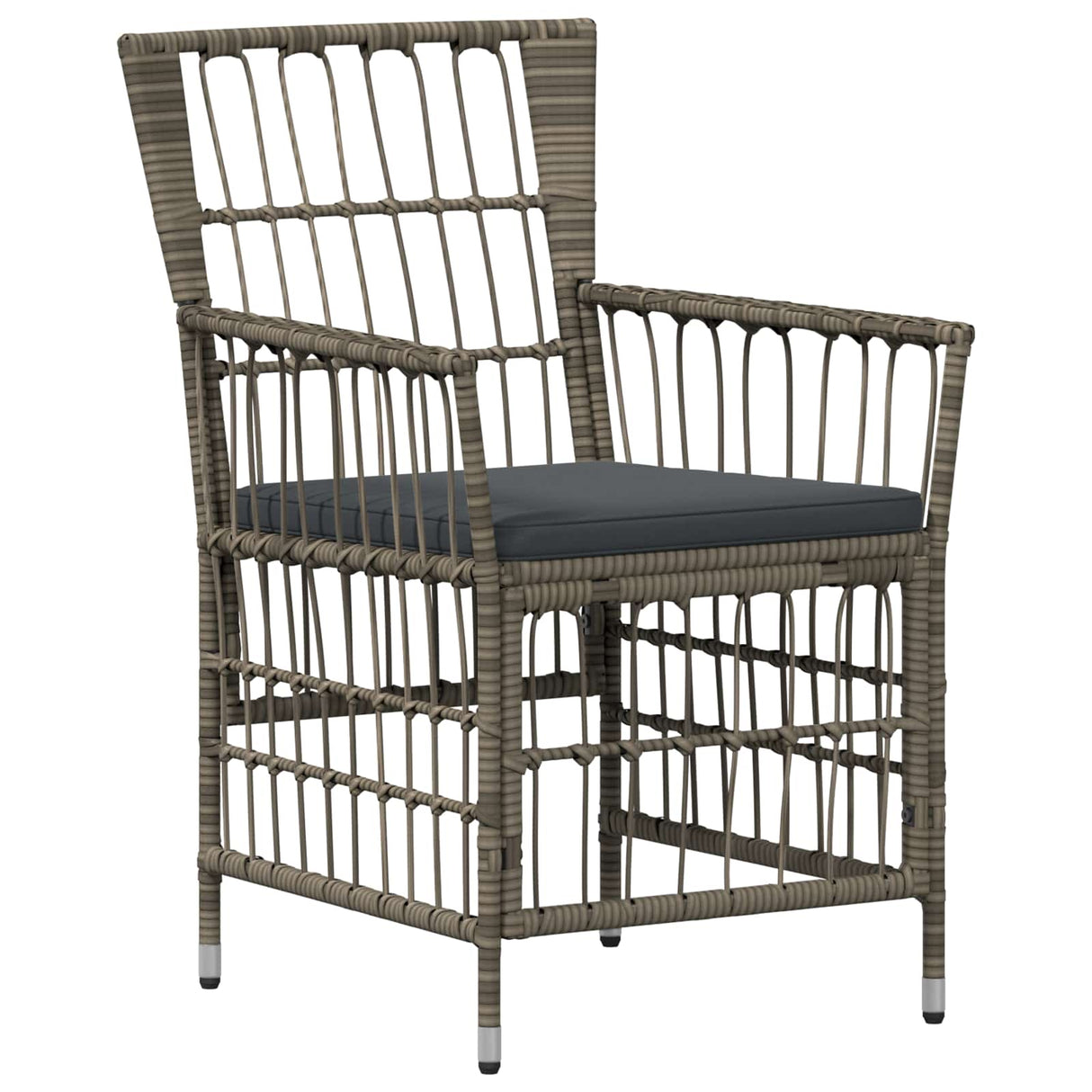 vidaXL Buiten Eettafel Set 3 st Zwart poly rattan