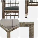 vidaXL Buiten Eettafel Set 3 st Zwart poly rattan