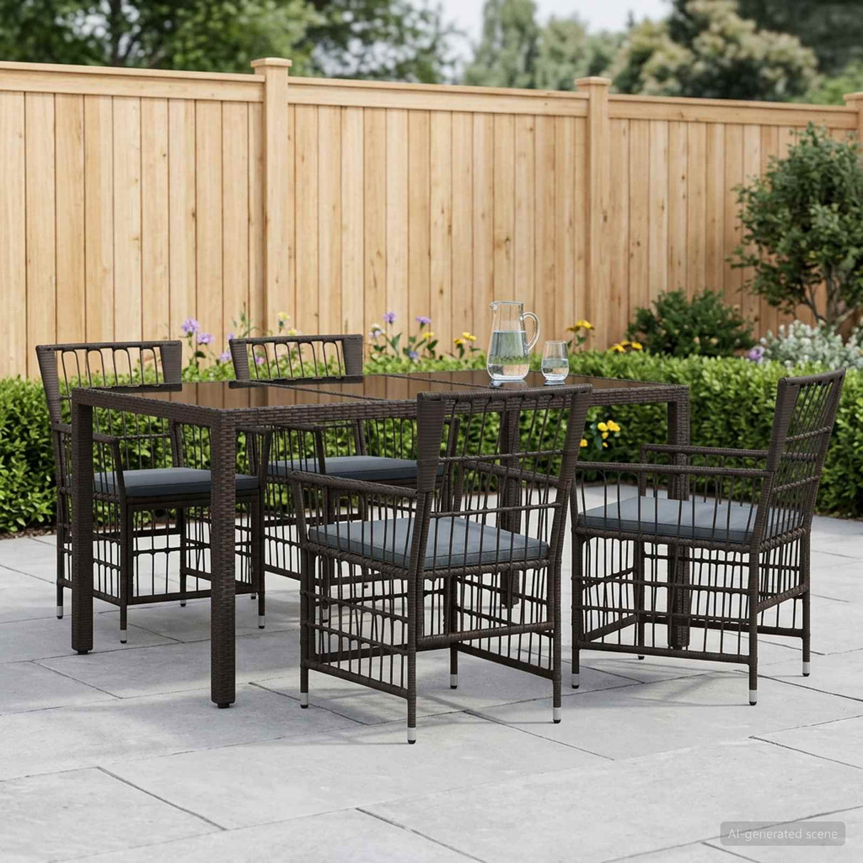 vidaXL Buiten Eettafel Set 3 st Zwart poly rattan