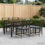 vidaXL Buiten Eettafel Set 3 st Zwart poly rattan