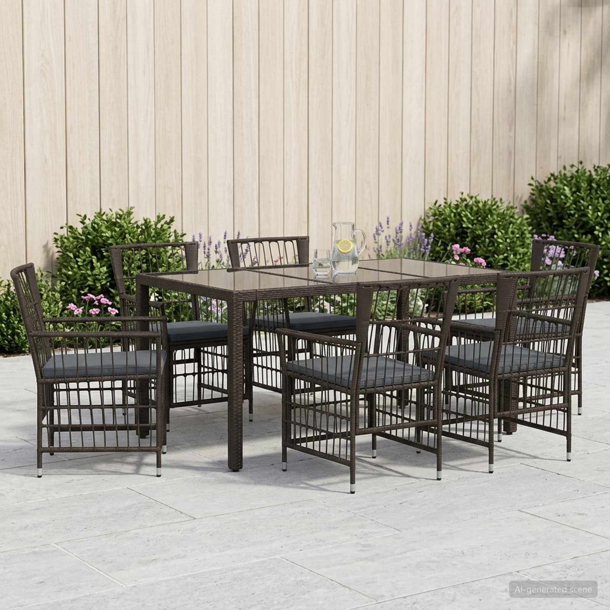 vidaXL Buiten Eettafel Set 3 st Zwart poly rattan