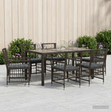vidaXL Buiten Eettafel Set 3 st Zwart poly rattan