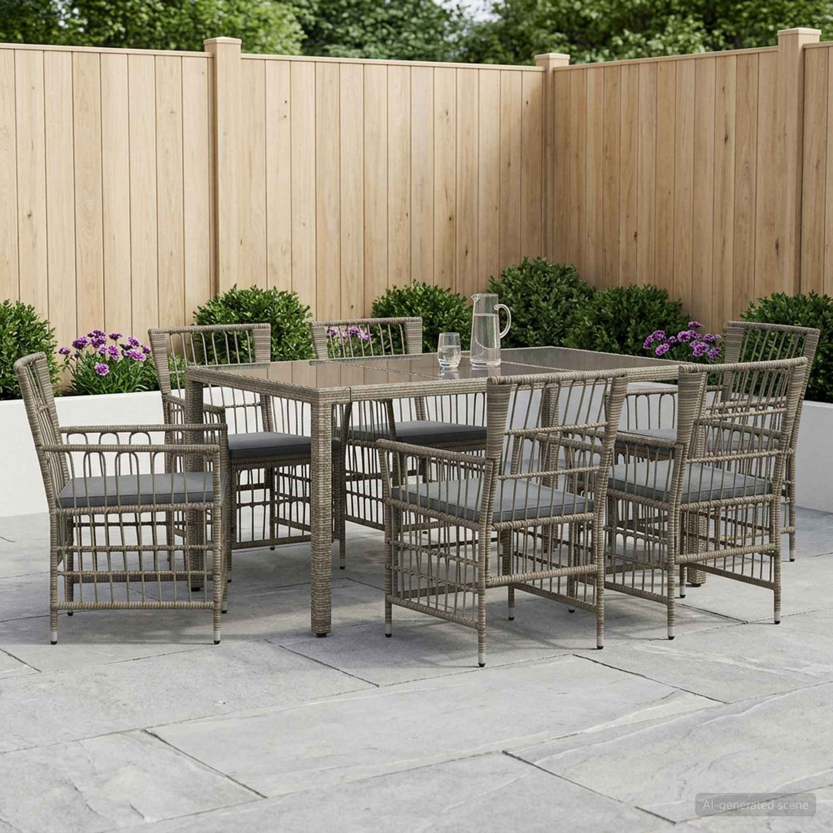vidaXL Buiten Eettafel Set 3 st Zwart poly rattan