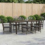 vidaXL Buiten Eettafel Set 3 st Zwart poly rattan