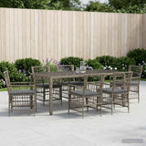 vidaXL Buiten Eettafel Set 3 st Zwart poly rattan