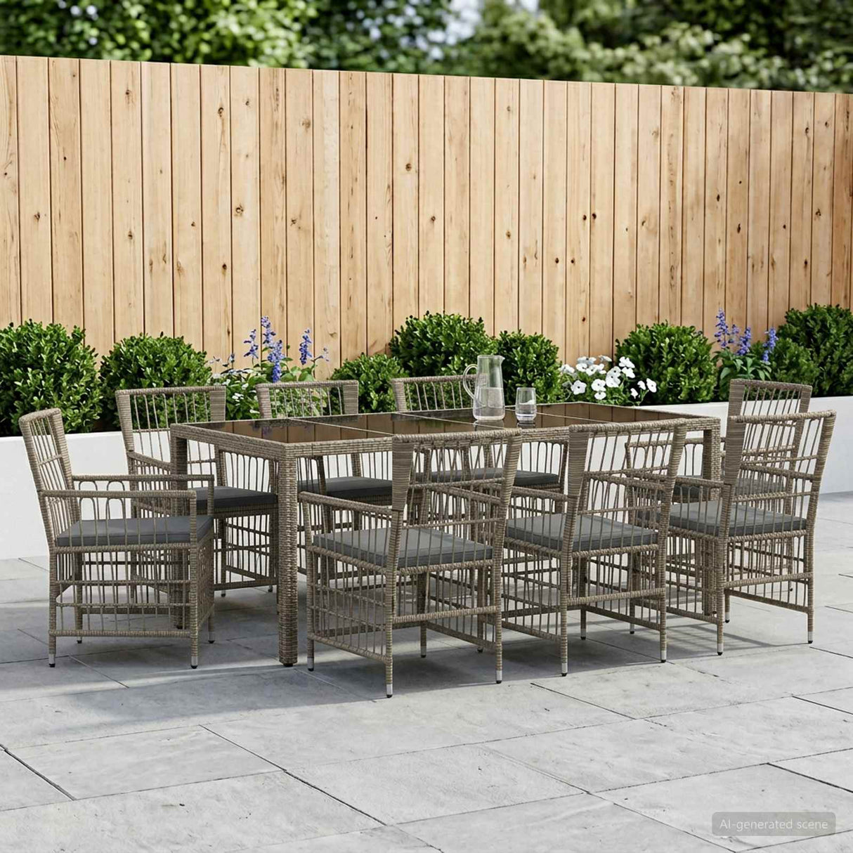 vidaXL Buiten Eettafel Set 3 st Zwart poly rattan