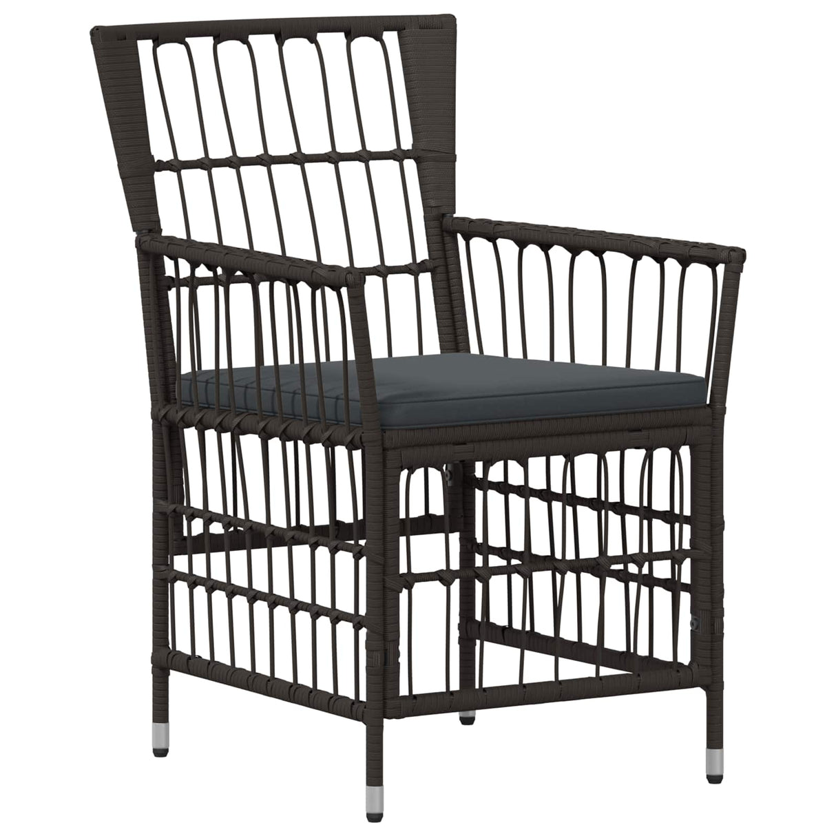 vidaXL Outdoor Dining Set 9 Pieces Black Poly Rattan
