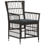 vidaXL Outdoor Dining Set 9 Pieces Black Poly Rattan