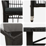 vidaXL Outdoor Dining Set 9 Pieces Black Poly Rattan