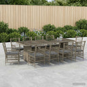 vidaXL Outdoor Dining Set 9 Pieces Black Poly Rattan